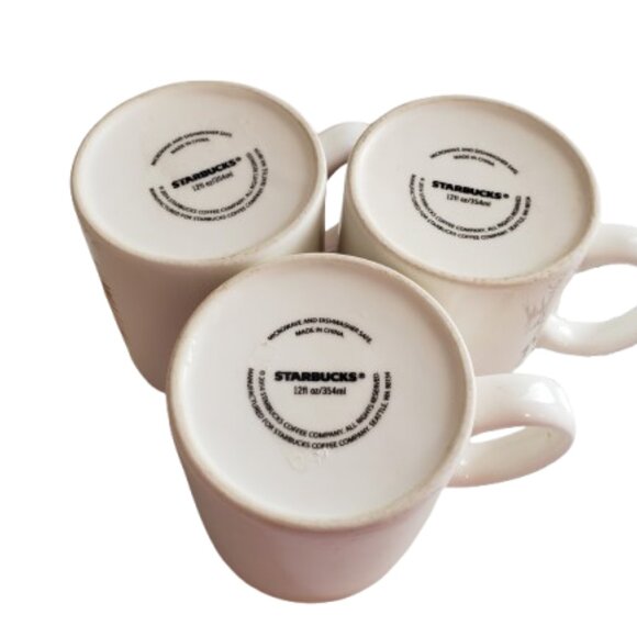 3 Starbucks Holiday Coffee Mug Lot Red Fireworks Starburst 2014 Cup Christmas - Picture 6 of 6